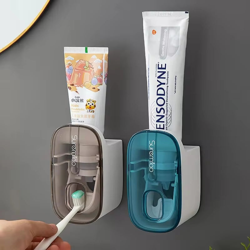 Effortless Oral Care: Automatic Wall-Mounted Toothpaste Dispenser and Toothbrush Holder