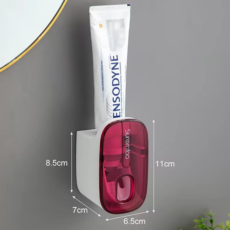 Effortless Oral Care: Automatic Wall-Mounted Toothpaste Dispenser and Toothbrush Holder