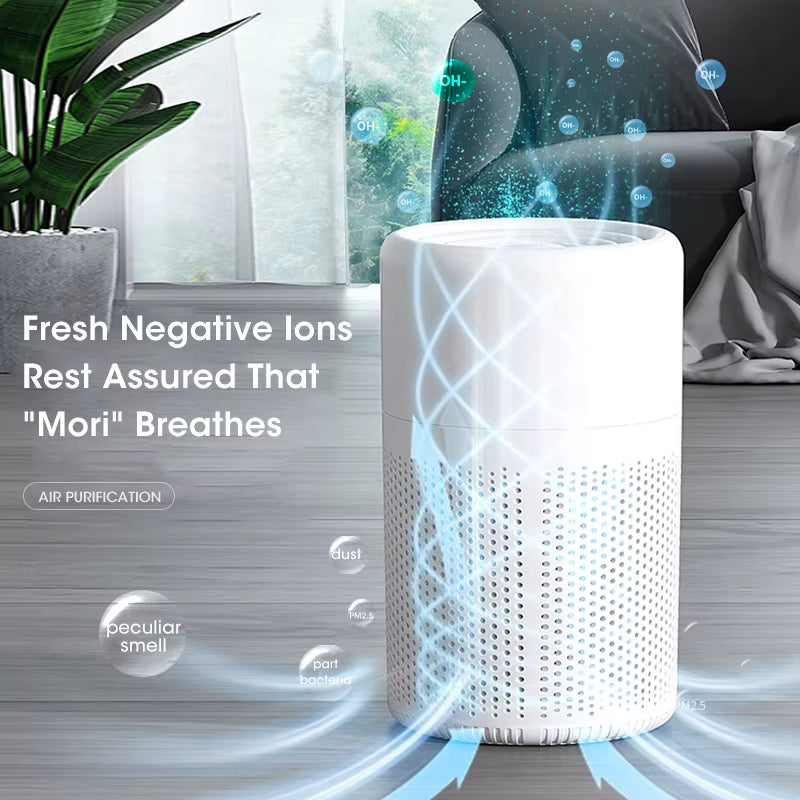 Mini Desktop Air Purifier Portable Air Purifier Household Air Cleaner with HEPA Filter Air Freshener Odor Remover Air Cleaner