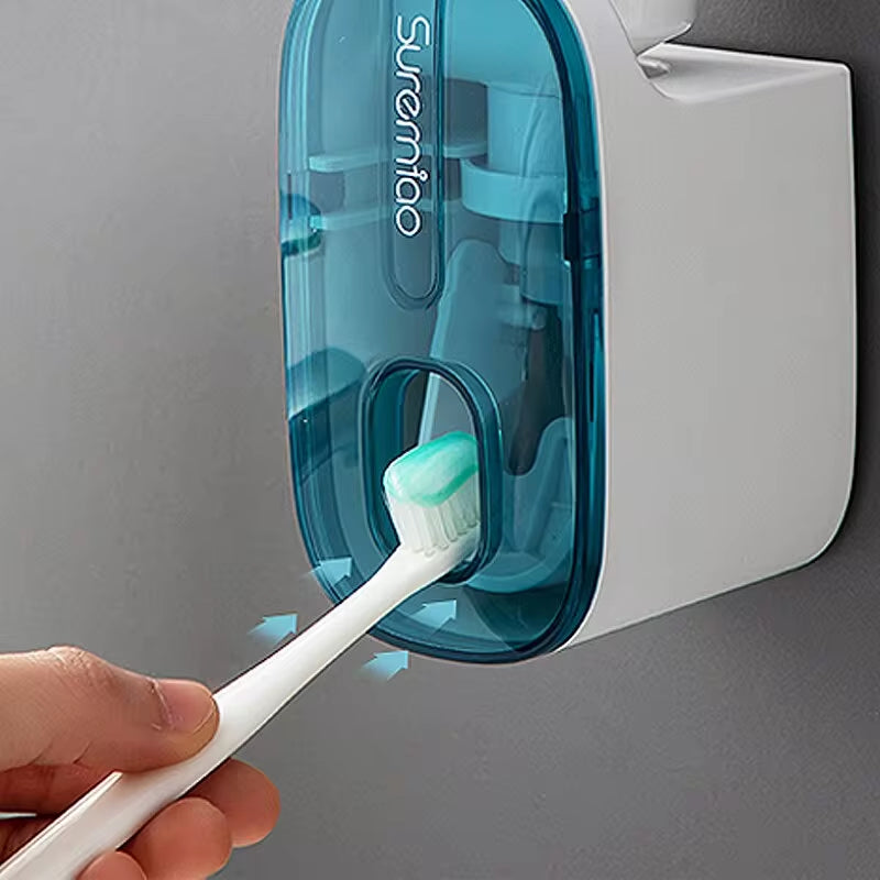 Effortless Oral Care: Automatic Wall-Mounted Toothpaste Dispenser and Toothbrush Holder