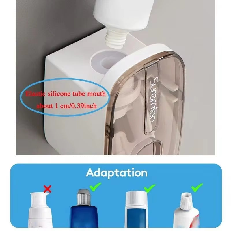 Effortless Oral Care: Automatic Wall-Mounted Toothpaste Dispenser and Toothbrush Holder